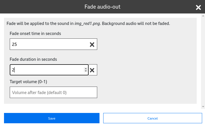 Audio Fade Out authoring